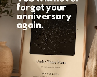 Personalized Star Map Print | Anniversary Night Sky Art (Digital Download)