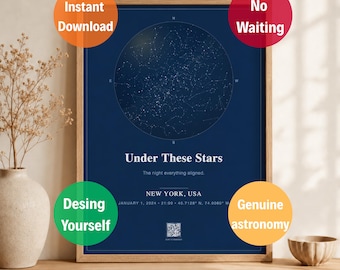 Custom Wedding Star Map Print | Personalized Night Sky Art (Digital Download)