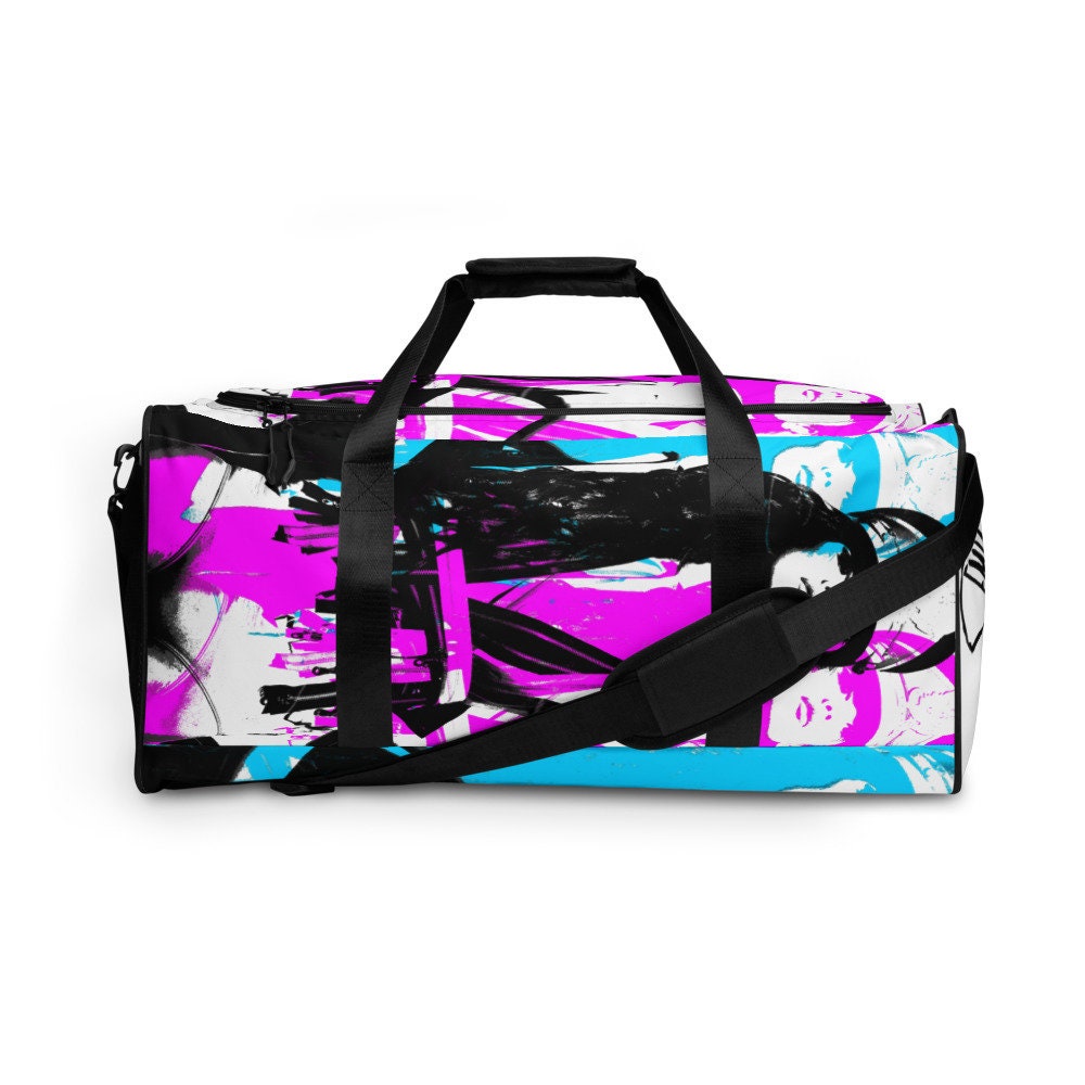 Playboy Black Multicolor LV Style Monogram Duffel Overnight Travel Bag 2  Handles