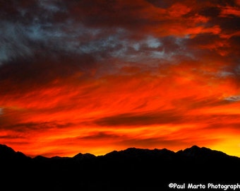 Salt Lake City Sunset, Photograph, Presented as an 8" x 12" Glossy Print