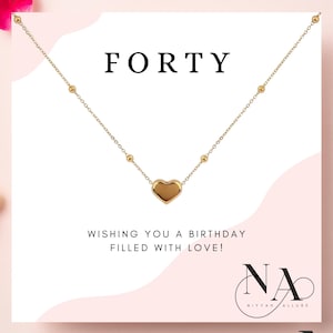 Collar de 40 cumpleaños: regalo de 40 cumpleaños para ella, idea de regalo de 40 cumpleaños, regalo de 40 cumpleaños para esposa, regalo de aniversario, regalo de cumpleaños para esposa