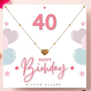 Collar de 40 cumpleaños: regalo de 40 cumpleaños para ella, idea de regalo de 40 cumpleaños, regalo de 40 cumpleaños para esposa, regalo de aniversario, regalo de cumpleaños para esposa