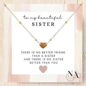Beste Schwester Halskette - 18K Gold Plated Halskette, Schwester Geburtstagsgeschenk, Schwester Weihnachtsgeschenk, Schwester Schmuck, danke Schwester Geschenk