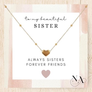 Beste Schwester Halskette - 18K Gold Plated Halskette, Schwester Geburtstagsgeschenk, Weihnachtsgeschenk Schwester, Schwester Schmuck, Andenken Geschenk für Schwester