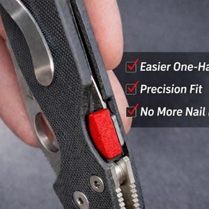 Modificación de botón de bloqueo de compresión para Spyderco Paramilitary 2 y 3 / Actualización con fácil acceso con una sola mano / No requiere perforación