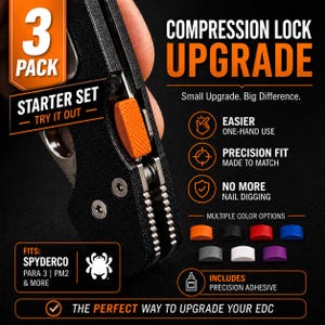 Spyderco PM2 and PM3 Compression Lock Button 3-Pack | Easy Press Knife Mod | EDC Upgrade | Compact Set