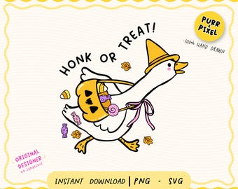 Honk or Treat Goose, png-bestand: grappig Halloween-sublimatieontwerp (digitale download)