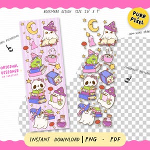 Spooky Cute Witch Ghost Bookmark PNG | Halloween UV DTF Printable Bookmarks Design | Witchy Ghost Reading Clipart | Book Lover Digital Download.

Celebrate spooky season in cozy, bookish style with this Spooky Cute Witch Ghost Bookmark PNG! This digital design features a witchy ghost reading a book, perfect for Halloween lovers, readers, and fantasy fans who crave something adorable yet haunting.
It’s hand-drawn with love and ready to charm any witchy bookshelf or spooky reading nook.