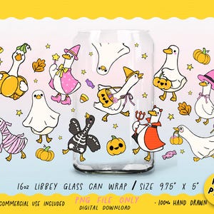 Spooky Silly Goose Glass Can Wrap PNG | UV DTF Printable Halloween Cup Wrap | Cute Goose Cartoon Sublimation for 16oz Libbey,

This Spooky Silly Goose glass can wrap is the chaotic Halloween energy your 16oz Libbey glass didn’t know it needed. Featuring a hand-drawn ghost-sheet goose with sassy attitude and spooky charm, this UV DTF printable wrap is perfect for trendy iced coffee cups and sublimation projects.

Designed for cute weirdos, bookish ghouls, and silly goose energy lovers everywhere.