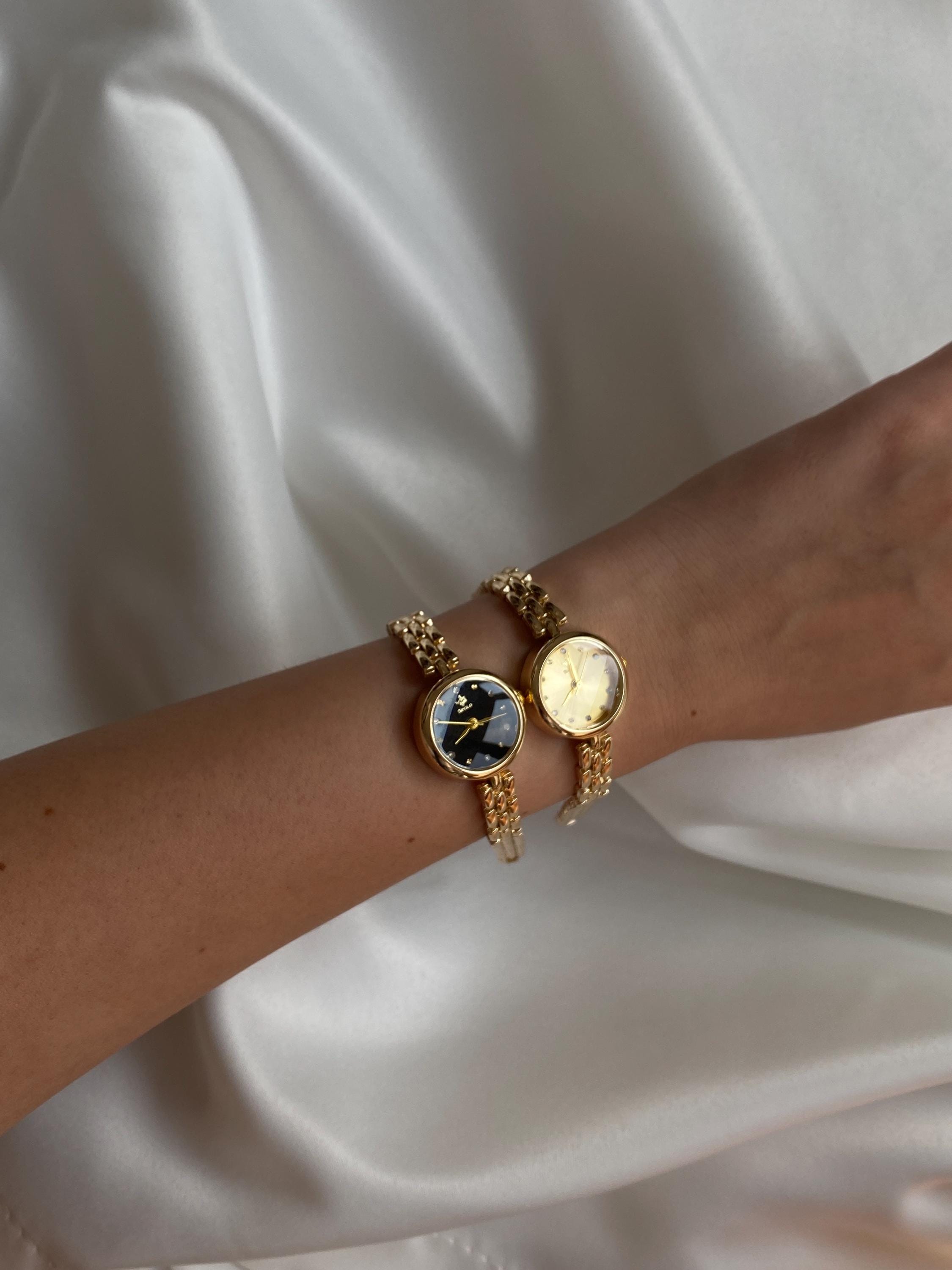 Sku0289 Retro Gold Black dial Women Minimalist Watch Bracelet Stainless steel Seiko Women main image 2