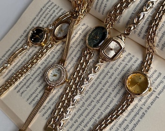 Reloj de señora en tono dorado, delicado reloj vintage para mujer, joyería clásica, elegante reloj ovalado de acero inoxidable, reloj retro con esfera redonda pequeña