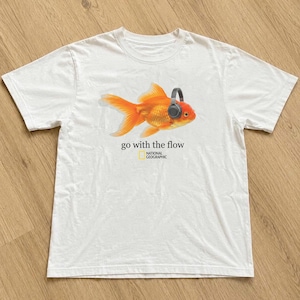 National Geographic Go With The Flow Goldfish Shirt Graphic T-Shirt, Unisex