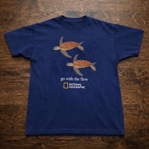 National Geographic Slow Motion Turtle T-shirt,Retro Turtle Tee, Unisex