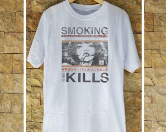 Camiseta unisex de algodón con estampado de los años 90 y 2020 "Fumar mata", unisex.