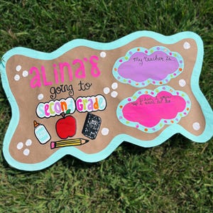 Girly School Theme First Day Of School Mini Banner | Hand Painted Banner | Custom Designed Hand Painted Banner | Mini Banner |