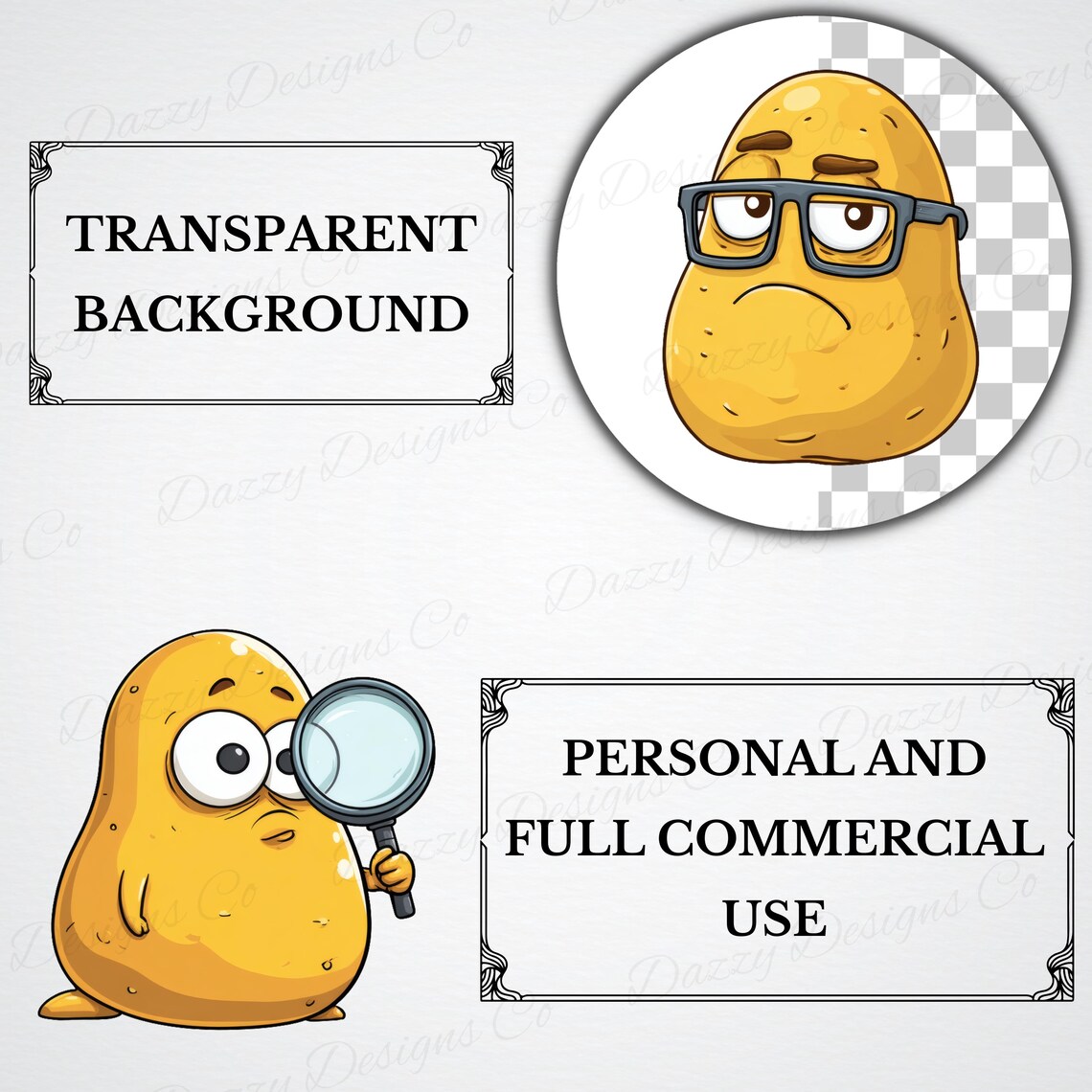 28 Quirky Potato Clipart Bundle| Funny Spud Emotions PNG at 300 DPI ...