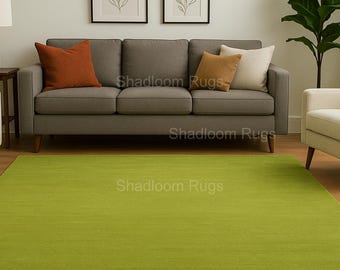 Dywan wełniany Milano Green, ręcznie tuftowany: nowoczesny, minimalistyczny, jednolity dywan