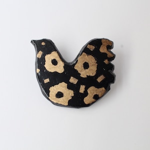 Urushi Lack Taube Brosche - Handgefertigte Japanische Messing Folie Holz Schmuck Anstecknadel