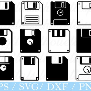 Floppy Disk Svg, Floppy Disk Silhouette, Dxf, Png