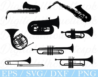 Instruments de musique Svg, Silhouette d'instruments de musique, Dxf, Png