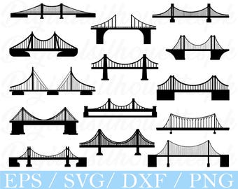 Bridges Svg, Bridge Silhouette, Bridge Vector, Dxf, Png