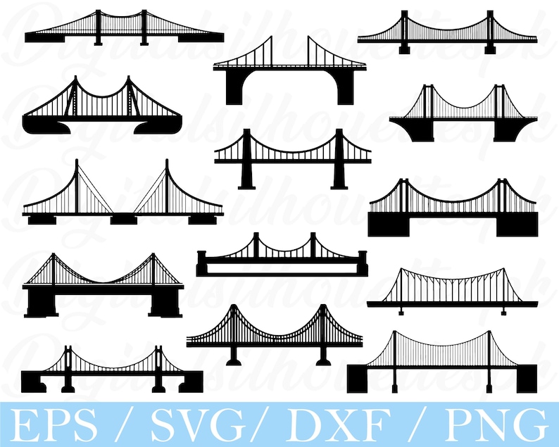 Bridges Svg, Bridge Silhouette, Bridge Vector, Dxf, Png - Etsy