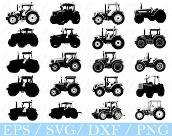 Trekker-svg, tractorsilhouet, dxf, png