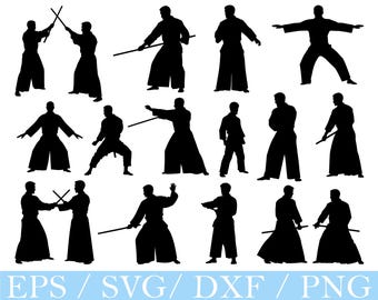 Aikido Silhouette Vector Art (SVG, DXF, PNG)