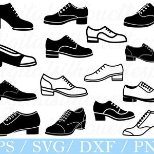 Zapatos de claqué Svg, silueta de zapatos de claqué, archivo de corte de zapatos de claqué, Dxf, Png