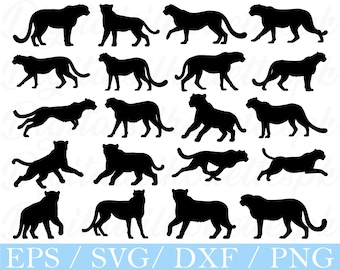 Cheetah Svg, Cheetah Silhouette, Dxf, Png