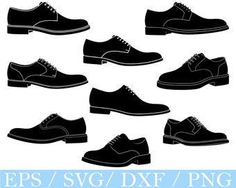 Dress Shoes Silhouette: Men's Formal Shoes SVG, PNG, DXF (Digital Download)