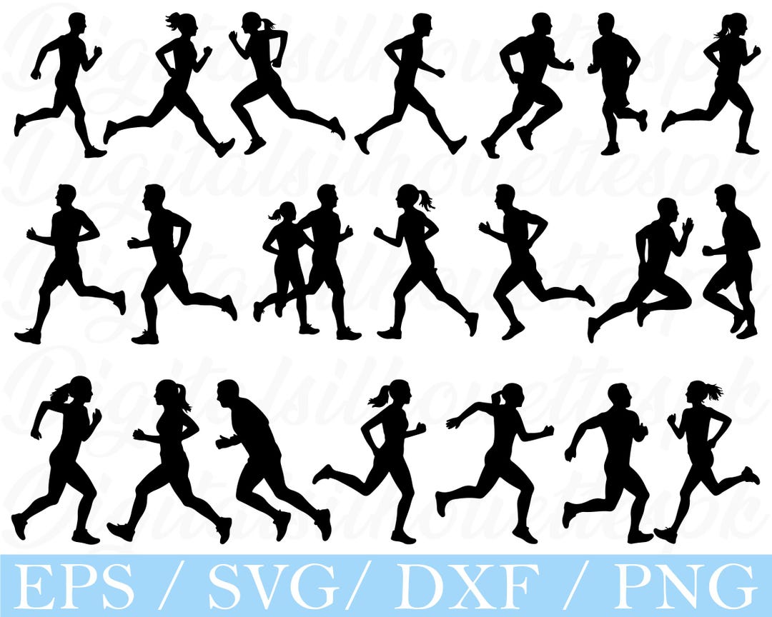 Runners Svg, Running People Silhouette, Dxf, Png - Etsy UK