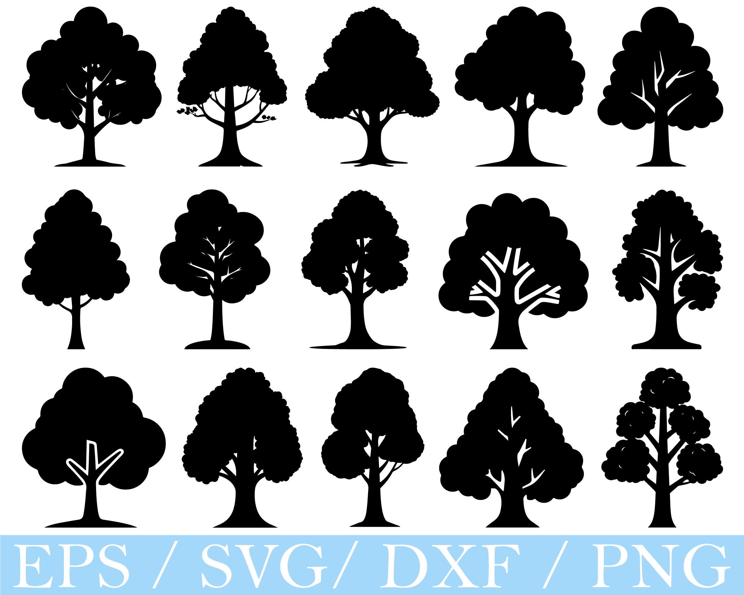 Tree Silhouette SVG: Simple Tree Cut File - DIY Crafts (digital ...
