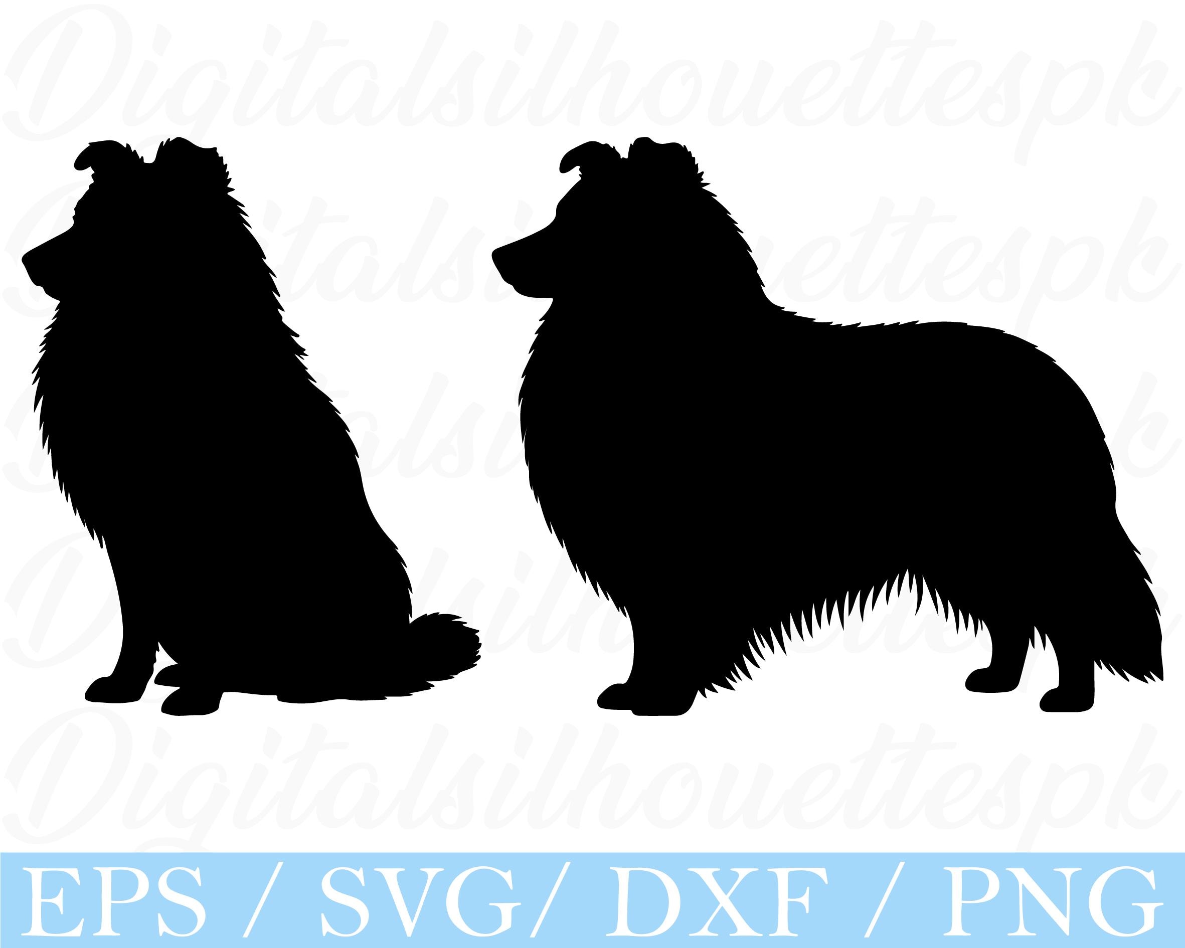 シェルティ・テリア犬のSVG、シェルティ・テリア犬のシルエット、DXF