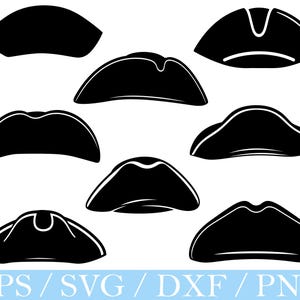 Pirate Hat Svg, Pirate Hat Silhouette, Pirate Hat Cut File, Dxf, Png