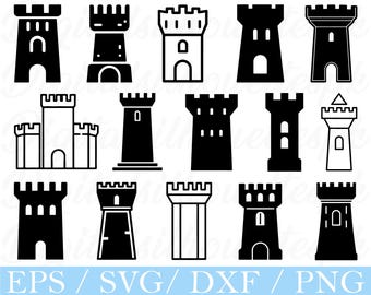 GOTHIC TOWER SVG, Gothic Medieval Tower Svg Files for Cricut, Stone ...