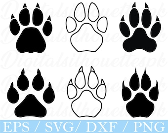Cougar Paw Svg, Cougar Paw Silhouette, Dxf, Png
