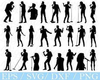 Singers Svg, Singers Silhouette, Dxf, Png