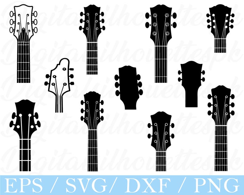 Guitar Headstock SVG Bundle Silhouette Vector Graphics digital guitar-headstock-svg-bundle-silhouette-vector-graphics-digital