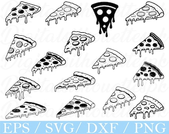 Pizza Slice SVG: Silhouette, Vector Graphics (Digital Download)