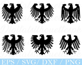German Eagle Crest SVG: Silhouette Vector Graphic (Digital Download)