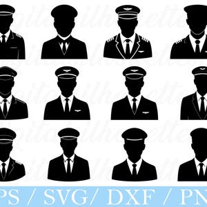 Pilot Icon Svg, Pilot Silhouette, Dxf, Png - Etsy