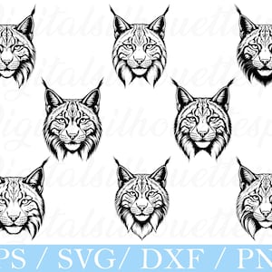 Lynx Head Svg, Lynx Head Silhouette, Lynx Head Cut File, Dxf, Png