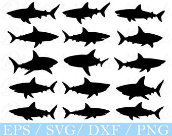 Shark Svg, Shark Silhouette, Dxf, Png