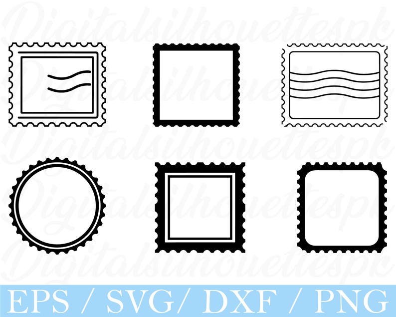 Postal Stamp Svg, Postal Stam Silhouette, Dxf, Png - Etsy