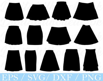 Faldas de mujer Svg, silueta de falda de mujer, Dxf, Png