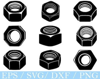 Nuts Svg, Nuts Silhouette, Nut Vector, Dxf, Png