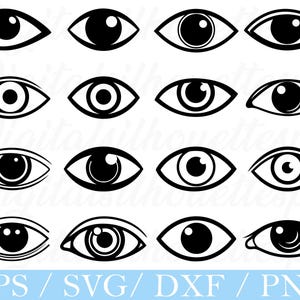 Eyes Svg, Eyes Silhouette, Dxf, Png