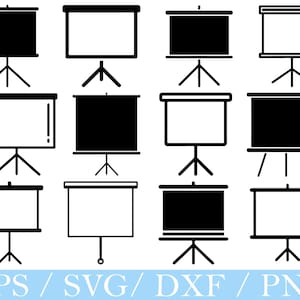 Projector Screen Svg, Projector Screen Silhouette, Projector Screen Vector, Dxf, Png