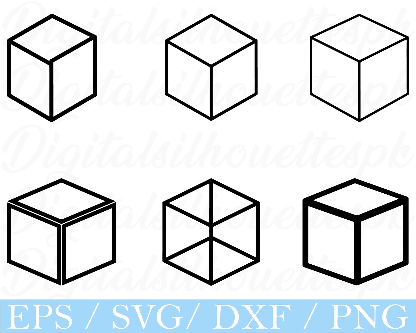 Cube Shapes Svg, Cube Shape Silhouette, Dxf, Png - Etsy